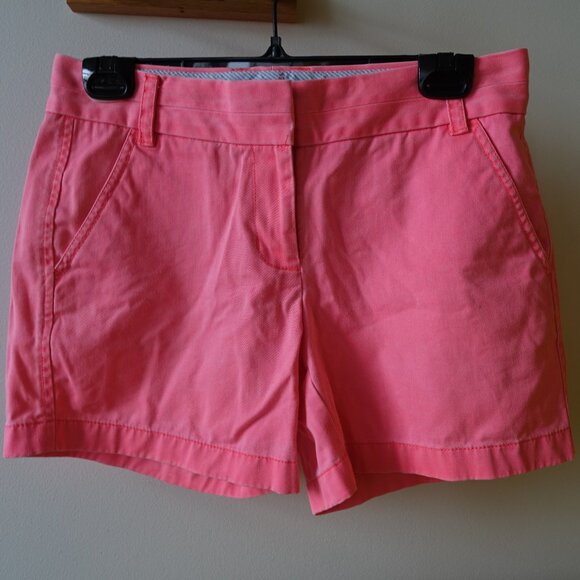 J. Crew #68925 neon pink 4.75" inseam chino mid-rise shorts 2 XS - Picture 1 of 7